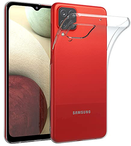 EAZY CASE Hülle kompatibel mit Samsung Galaxy A12 Schutzhülle Silikon, Ultra dünn, Slimcover, Handyhülle, Silikonhülle, Backcover, Durchsichtig, Klar Transparent