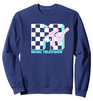 MTV Neon Checkered Logo Sweatshirt