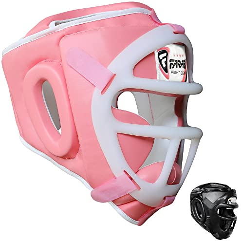 Farabi Sports Head Guard for Boxing MMA Muay Thai Fight Cage Training Helmet (Pink, Medium)