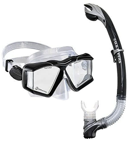 US.Divers Combo SIDEVIEW | Erwachsenes Tauchset, Maske und Schnorchel mit 180° Panoramasicht, UV-Schutz, beschlagfreien Gläsern, Schnorchel mit Ausblasventil, für Männer und Frauen