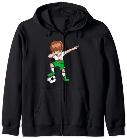 Dabbing Fußball Boy - Wales Trikot Walisischer Fußball Fans Sport Kapuzenjacke