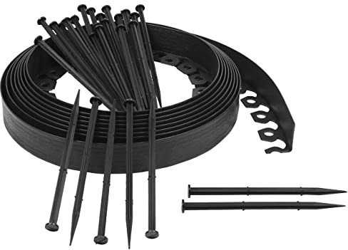 Bordure de Jardin Noire 55 mm + ancrages (50 m, Black)