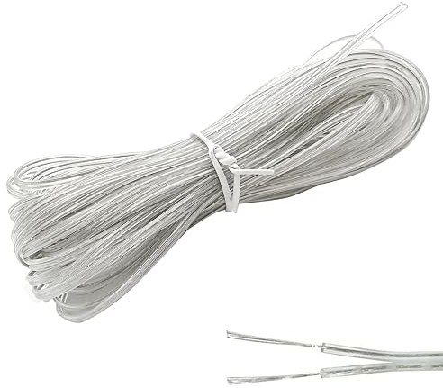 GOIYZTTR Cavo Elettrico Trasparente Cavo Piatto PVC Flessibile Alta 10 Metri Cavo di Prolunga Tagliabile per Installazione di Elettrodomestici a Basso Consumo