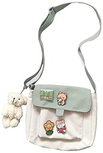 VONGLYHOO Damen Umhängetasche Umhängetasche Für Damen Schöne Vintage Japanische Harajuku Stil Student Umhängetasche Einkaufstasche Lady Sweet Cute Canvas Casual Daily Store Bag Messenger Wallet