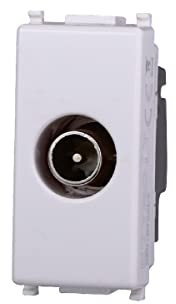 Presa TV Passante Maschio, Compatibile Con Vimar Plana (1 Pezzo)