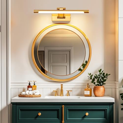 TYhogar LED Specchio Luce Bagno 40cm 8W - Singolo Colore Temperatura Dimming Con Testa di Lampada Girevole - Illuminazione Lampada