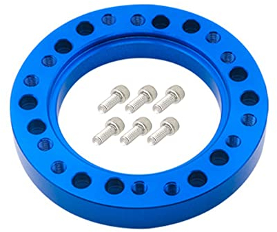 Auto Lenkradnaben Adapter, Asudaro Lenkradnabe Nabenadapter Aluminiumlegierung Sportlenkrad Nabe Adapter Schnellspanner Lenkradnabenadapter Kit Lenkradkissen Höher,6 Loch Schraube Blau