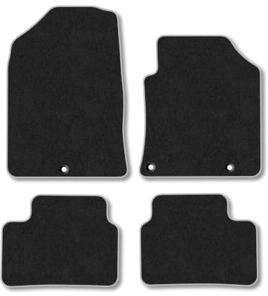 Hyundai i30 (2017+) Carpet Car Mats | Grey Edge Trim Tailored Fit Floor Mats Full Coverage Protection Accessories Easy Clean Anti Slip Made in the UK