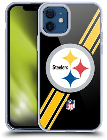 Head Case Designs Licenciado Oficialmente NFL Rayas Logotipo de Pittsburgh Steelers Caso Funda de Gel Suave Compatible con Apple iPhone 12 / iPhone 12 Pro