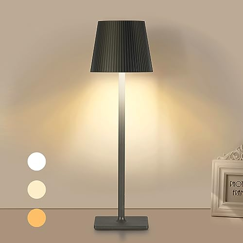 Rupital Tischlampe Kabellos Touch LED Tischlampe Akku,Rechargeable,Dimmbare Farbtemperatur,IP54 für Schlafzimmer,Arbeit, Bar, Restaurant ostern dekoration.