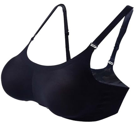rockible Forme del seno in silicone 2 in 1 Reggiseno in silicone Seno finto Seno finto per Drag Queen, Nero, Coppa E 14x11,5x6cm