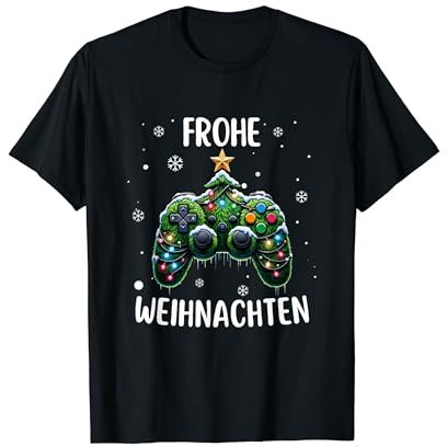Weihnachtsbaum Gamer Gamepad PC Gaming beleuchtet bunt Tanne T-Shirt