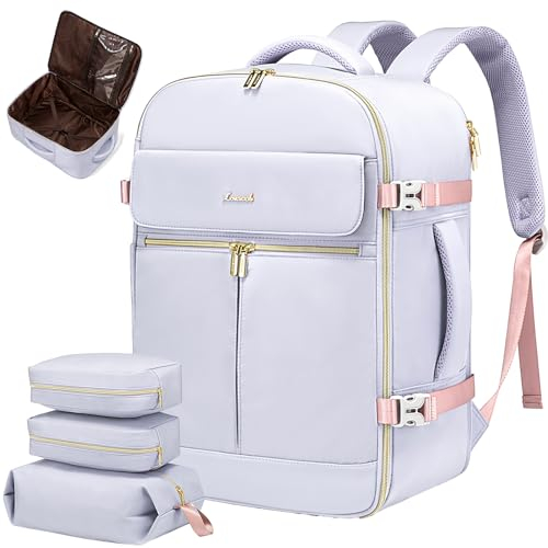 LOVEVOOK Handgepäck Rucksack Damen, Groß 40L Travel Backpack Reiserucksack Flugzeug Cabin Bag mit 17 Zoll Laptopfach, Wasserdicht Kofferrucksack Carry On Luggage Weekender Tasche Daypacks für Reise