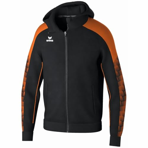 Erima Unisex Kinder EVO Star Trainingsjacke mit Kapuze (1032410), schwarz/orange, 116
