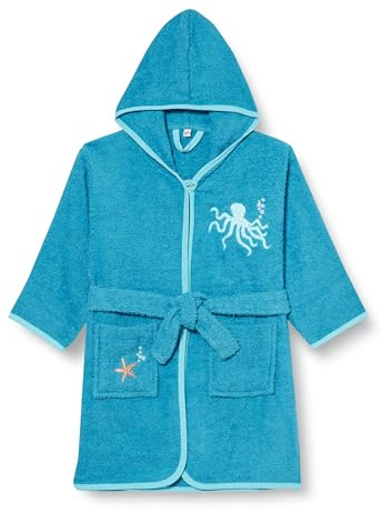 Playshoes Unisex Kinder Frottee-Bademantel Morgenmantel, Meerestiere, 98/104