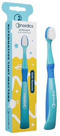 Öko Zahnbürste Kids 3+ | 9.240 Borsten | Super Soft | Vegan | Blau | Nordics