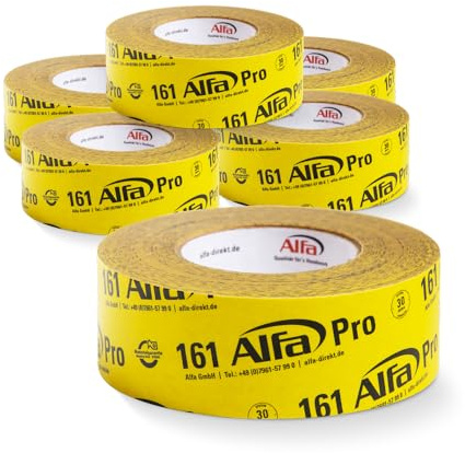 Alfa 6x Spezialklebeband 50 mm x 40 m – Dampfsperren Klebeband luftdicht | Profi Qualität – Aggressiv klebendes Systemklebeband für Dampfsperren und Dachfolien, alterungsbeständig und lösemittelfrei