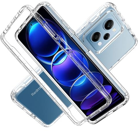 LXHGrowH Funda para Xiaomi Redmi 12 4G, Carcasa Completa Anti-Shock [360°] Full Body Protección, Fundas Anti-arañazos Protector de Pantalla Incorporado, Cover Antigolpes Doble [Transparente]