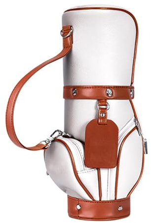 Small Shoulder Pouch in Golf, Golf Carry Bag, Single Golf Bag, Leather Texture, and Easy to Carry and Pack Single Shoulder Golf Ball Carrier for Men and Women.