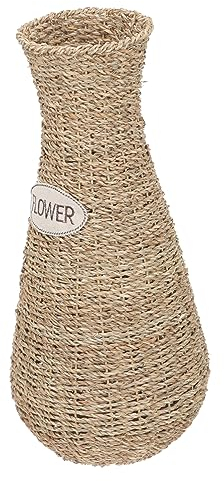 Zerodeko Dekoration Terrarium Glasvasen Hohe Bodenvase Hausgewebte Vase Dekorative Blumenvase Extra Große Blumentöpfe Pflanzendekor Heim Rattan Blumenkorb Überdimensioniert