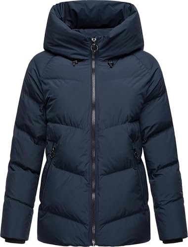 Ragwear Damen Winterjacke warme, wasserdichte Basic-Steppjacke mit Kapuze Cessi YOUMODO Navy Gr. XL