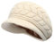 ZKGYUS 1 Stück Strickmützen für Damen Warme Wintermütze aus Wolle Winter Gefütterte Basken mütze Mütze Strick Ballon mütze Warm Slouchy Mütze mit Visier,Beige