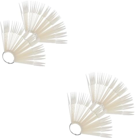Healeved Sets Nail Art Tips Sticks Reusable Plastic Fan-shaped Display Tips for Nail Salons Beginners Pcs