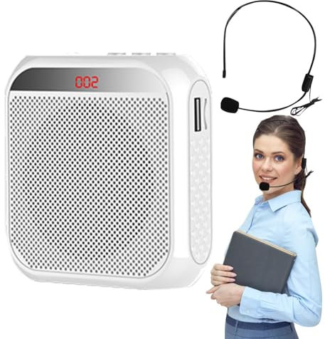 Amplificador de Voz - Amplificador Personal de Voz Recargable de 2200 mAh,Auriculares con micrófono con Cable, Amplificador Personal portátil para Entrenadores, Profesores, reuniones, presentacio