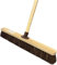 24” 60cm STIFF Bassine Broom Outdoor Yard Broom Sweeping Brush Natural Stiff Bristles with Wooden Handle Garden Brooms for Cleaning Patio Yards Driveways Warehouse and Garage