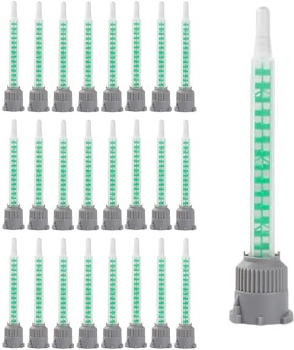 25 Stück Statikmischer Mischdüse für 2k Kleber,Green Ab Glue Mischrohr Statischer Mund,Epoxidharz Kleber Mischdüse,2k kleber,Mischerdüsen,Statikmischdüse für 2K AB-Klebestiftpistole