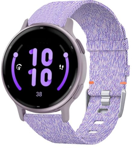 Blueshaweu 18mm 20mm 22mm Nylon Strick Replacement Uhrenarmband Kompatibel für Garmin Vivoactive 5/4/4s/3,Venu 3/3s/2/2s/2 Plus/SQ/SQ 2/,Forerunner 55/255/255s/265/265s/165 Smartwatch (Lila, 20MM)