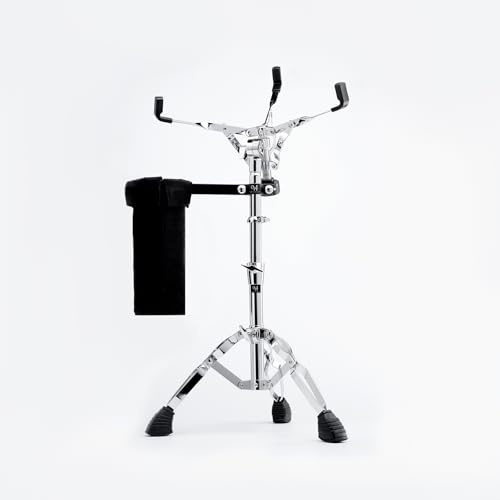 Vaisoeny Snare-Drum-Ständer Höhenverstellbar, Edelstahl (1-Rohr), V-JGJ002 | Doppelstrebiges Stativ mit Breiteren Rutschfesten Gummifüßen und Memory Locks, Höhenverstellbar 45–65 cm