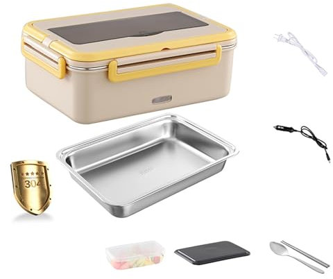 Nueva Lonchera Eléctrica,Sin Agua,Gran Capacidad De 1,8 Litros,Lonchera Térmica For Automóvil,Adecuada For Trabajadores De Oficina,Conductores De Mercancías,Trabajadores De La Construcción(Khaki)