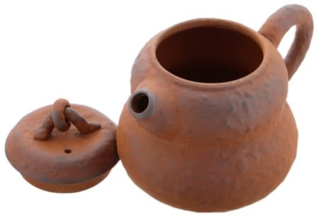BESTYASH Teiera in Ceramica Forma di Zucca con Infusore Piccolo Bollitore Retrò in Terracotta Teiera Cinese Decorativa per Casa e Ristorante