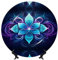 PHAYAH Plato decorativo de cerámica con diseño de flor azul, con soporte vertical para decoración del hogar y la oficina, 6 pulgadas