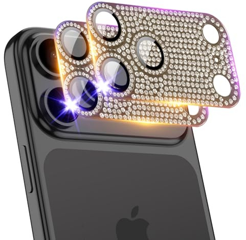 TingYR Kameraschutz für iPhone 17 Pro, Rundumschutz, Bruchsicher nach Militärstandard, Kamera-Displayschutz aus Gehärtetem Glas aus Metall-Aluminium-Legierung.Gold
