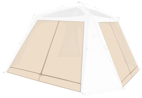 Alvantor® 2 Pcs Polyester Door Curtains, Customized Sun Shade Curtain for Instant Gazebo, Waterproof & UV Protection, Privacy, Buckle Easy Setup, for Outdoor Canopy Pergola (Tent Not Included)