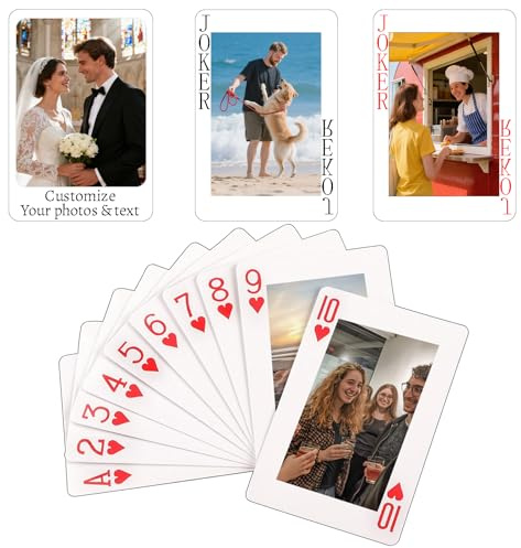 Celtty Personalisierte Spielkarten mit Foto Eigene Fotos auf den Karten Kartenspiel Gesellschaftsspiel für die Familie Party