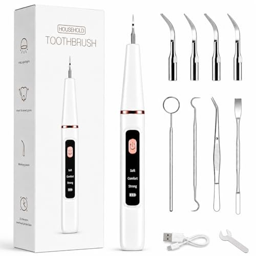 Kit Garaldentist De Limpieza Dental Para Sarro, Cepillo Dental Ultrasonico Portatil Para Limpieza Profunda, 2 Puntas Distintas, Con Luz Led, Ideal Para Tu Mascota