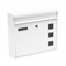 Wiltec Briefkasten V12 weiß 360 x 115 x 320 mm, Wandbriefkasten mit Schloss, Sichtfenstern und Namensschild, Postkasten aus Stahl galvanisiert
