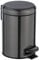 WENKO Kosmetik Treteimer Mod. Leman, 3 Liter, Bad-Mülleimer mit Anti-Fingerprint-Beschichtung, Beutelhalter, rostfreier Edelstahl, 17x25x22,5 cm, Schwarz-Metallic