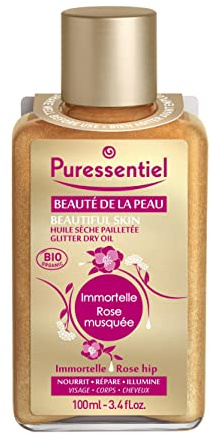 Puressentiel - Bellezza della Pelle Olio Secco Scintillante - nutre, ripara, illumina - viso, corpo, capelli - con rosa mosqueta ed elicriso - 100ml
