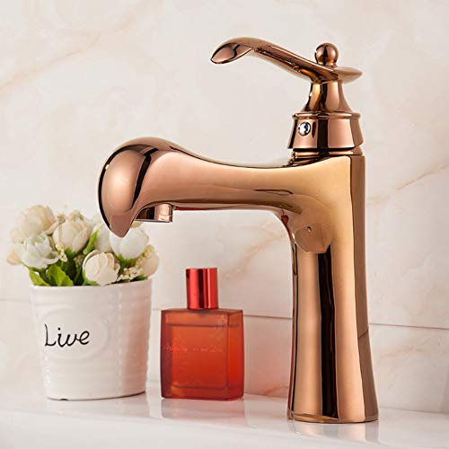 Waschtischarmaturen YHSGY Bad Waschbecken Wasserhahn Messing Wasserhahn Golden/Rose Gold Finish Spüle Mischbatterie Wc Waschbecken Heiß Kalt Einhand Wasserhahn Torneiras