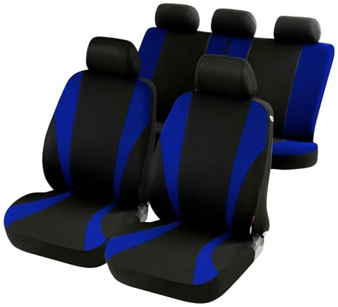 rmg-distribuzione R05-S0190 Coprisedili Auto compatibili con FIAT PUNTO EVO (2009-2011), Colore Nero Blu in Poliestere 3mm