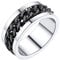 PROSTEEL Herren drehbare Ringe schwarz Spinner Kette Ring Größe 59 Punk Stil zweifarbiger Edelstahl Bandring Biker Ring Partnerring Verlobungsring Freundschaftsring für Männer
