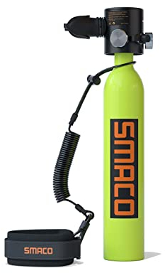SMACO S300Plus Mini Tauchflasche Sauerstoffflasche Taucherflasche Mini zum tauchen Mit 5 Bis 10 Minuten Tauchen Sauerstofftank Taucher Set Tauchausrüstung Tragbare 0.5L