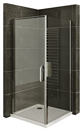 i-flair Duschkabine NICOLE mit Fronteinstieg 95x75x195 cm - Tür: 95 cm Eckduschkabine aus 8mm durchsichtigem Nano ESG Sicherheitsglas - LINKS UND RECHTS MONTIERBAR! - DK668