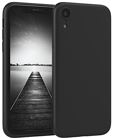 EAZY CASE - Silikonhülle für iPhone XR Hülle Silikon Case Schwarz stoßfeste Handyhülle iPhone XR Schutzhülle mit Kameraschutz Dünn Premium Schutz Cover TPU Phone Bumper in Schwarz Matt