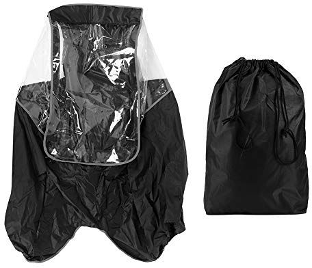 Fahrrad Regenschutz, Fahrrad Kindersitz Regenschutz Kinder Fahrrad Poncho Faltbarer Transparenter Regen Poncho Regenschutz für Fahrrad Heckhalterung Kindersitz(Schwarz)