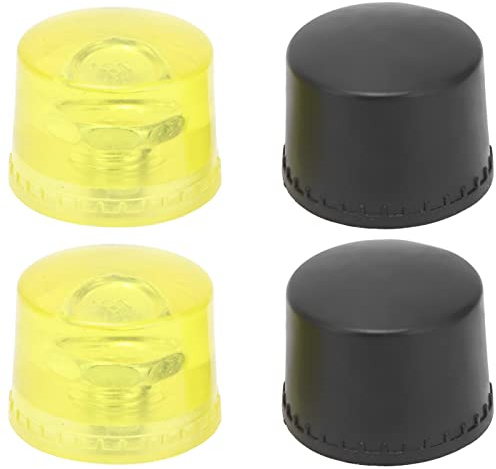4-teiliges Gummihammer-Ersatz-Schlagkopf-Gelb-Schwarz-Kunststoff-Hammerkopfspitzen-Set(Φ30mm)
